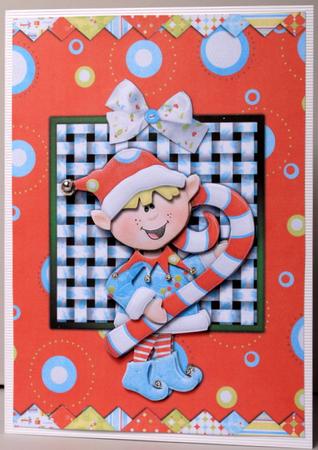 Christmas Elf Quick Card Front with Decoupage by Kristina Norbat