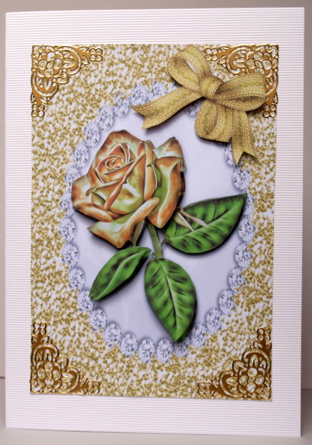 Beautiful Gold Rose in Diamond Frame by Kristina Norbat