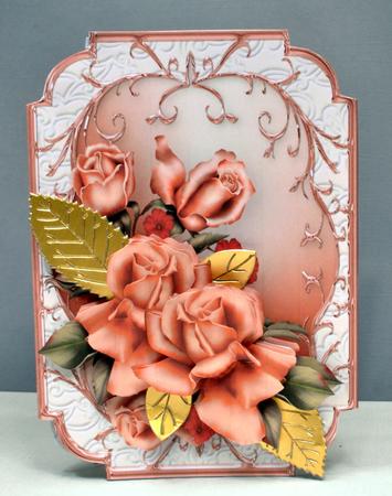 Apricot Roses Shaped Card Mini Kit by Kristina Norbat