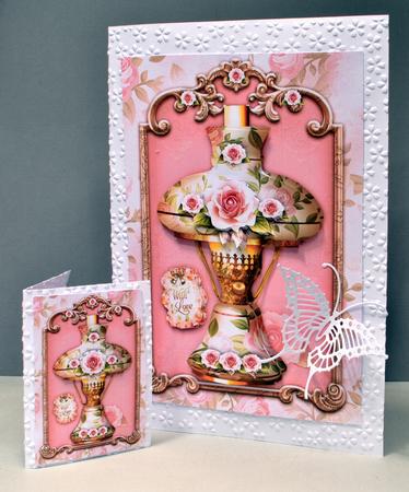 Vintage Porcelain Lamp with Rose Roses by Kristina Norbat