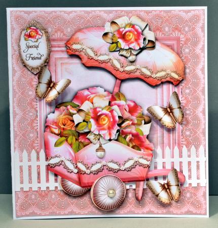 Vintage Garden Cart with Roses by Kristina Norbat
