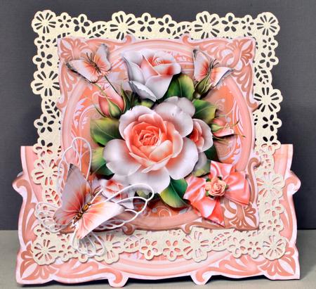 Soft Peach White Roses Card by Kristina Norbat
