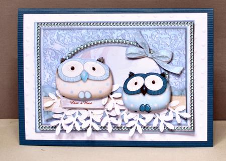 Cute Owl in Pearl Frame by Kristina Norbat