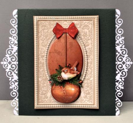 Christmas Bauble in Pearl Frame by Kristina Norbat