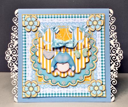 Beautiful Baby Boy Bib Card Front Kit by Kristina Norbat