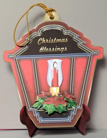 Lantern Shaped Plate Card and Stand by Kristina Norbat