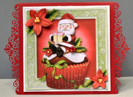 Christmas Cupcake - Santa 8x8 Quick Topper by Kristina Norbat