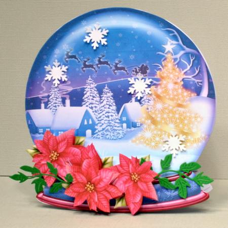 Christmas Snow Globe & Gold Tree Shaped Rocker Card Mini Kit by Kristina Norbat
