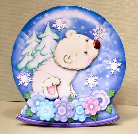 Christmas Snow Globe Flakey Friends 2 Shaped Card Mini Kit by Kristina Norbat