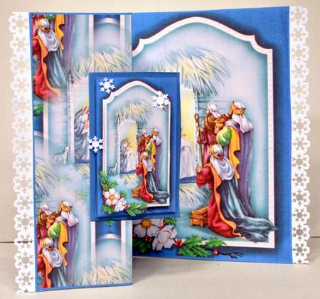Nativity Fold Back Card with Toppers by Kristina Norbat