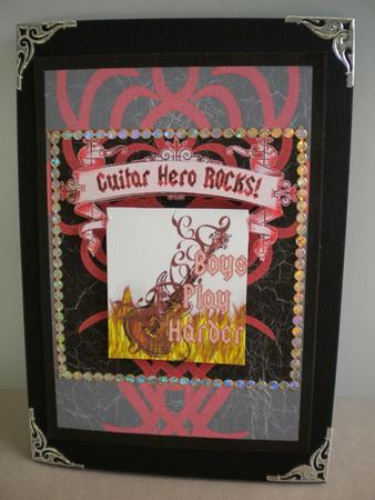 Guitar Hero Boys Rock Harder Card Front by Kristina Norbat