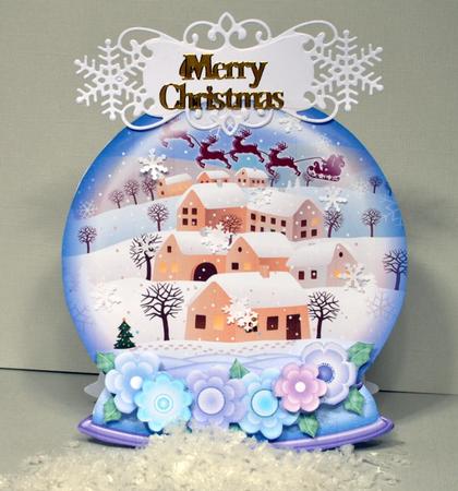 Christmas Snow Globe Winter Village Shaped Card Mini Kit by Kristina Norbat