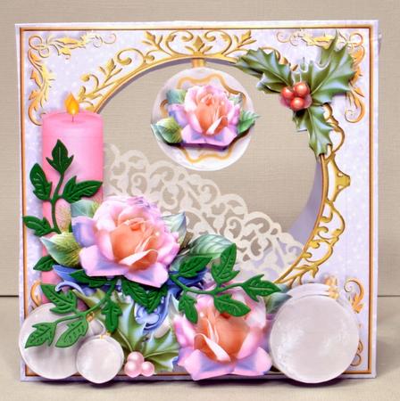 Stand Alone Easel Dangler Mini Kit - Christmas Roses by Kristina Norbat