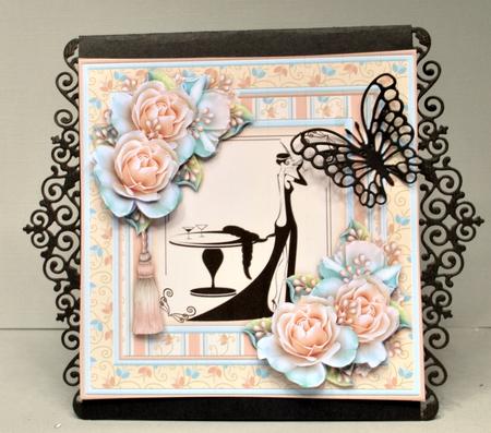 Champagne Art Deco Lady 8x8 Mini Kit & Decoupage by Kristina Norbat