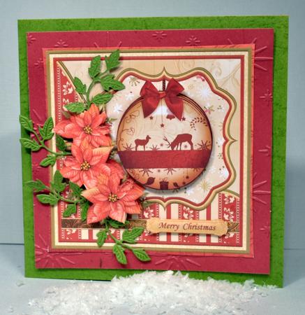 Reindeer Bauble & Poinsettia 7.5 Christmas Mini Kit by Kristina Norbat