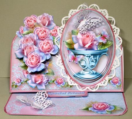 All About the Rose - Shaped Easel Card Mini Kit by Kristina Norbat