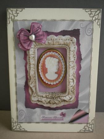 Beautiful Cameo with Rose Pink Background A4 Topper by Kristina Norbat