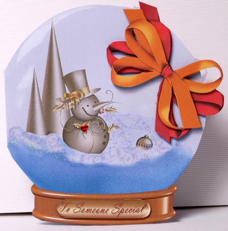 Snow Globe Snowman Decoupage by Kristina Norbat