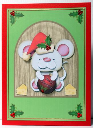 Cute Mouse Holding a Bauble by Kristina Norbat