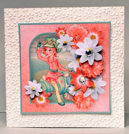 Ready to Roll Decoupage Card Front by Kristina Norbat