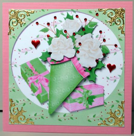 Christmas Gifts and Roses Decoupage by Kristina Norbat