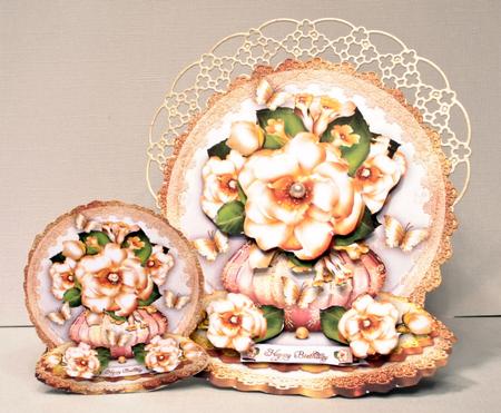 Vintage Cream Roses Card Kit by Kristina Norbat