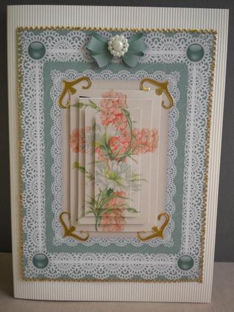 Easter Floral Cross 'n Lace Pyramid Card Front by Kristina Norbat