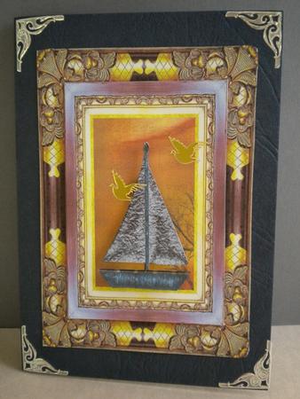 Boat Card Front for a Male Birthday or Fathers Day by Kristina Norbat