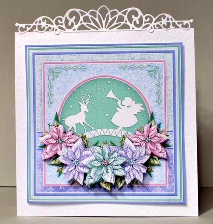 Christmas Angel Reindeer & Poinsettia 8x8 Decoupage Mini Kit by Kristina Norbat