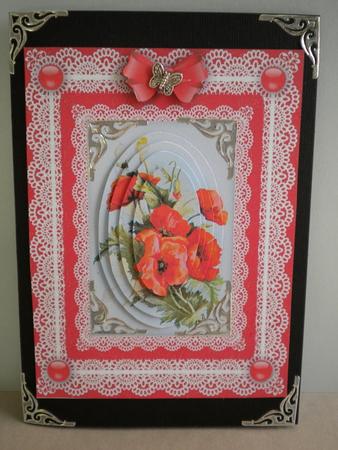 Poppies 'n Lace 2 Pyramid Card Front by Kristina Norbat