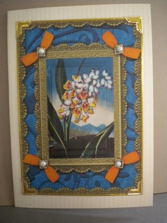 Mountain Lupin A5 Lace N Bows Card Front Step by Step by Kristina Norbat