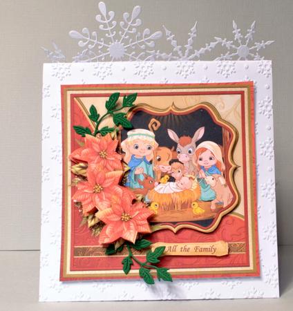 Christmas Cute Nativity & Poinsettia 7.5 Decoupage Mini Kit by Kristina Norbat