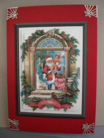 Santa Meets the Children Card Front by Kristina Norbat