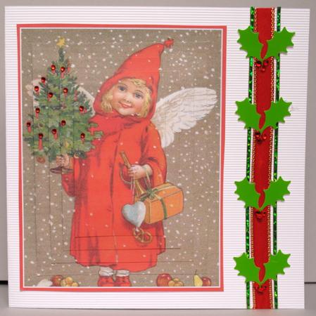 Little Christmas Tree Angel - Pyramid Card Topper by Kristina Norbat