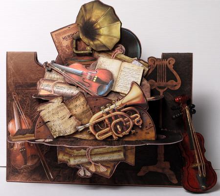 3D Card Kit Twin Table Vintage Music in the Attic by Kristina Norbat