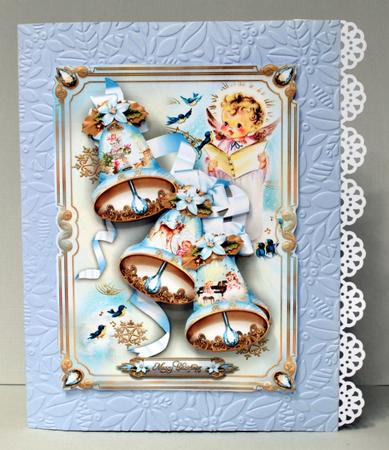 Winter Christmas Vintage Jingle Bells Card by Kristina Norbat