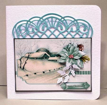 Farmhouse in Winter Card with Decoupage by Kristina Norbat