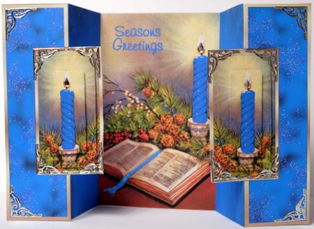 Christmas Candle & Book in Blue - Duo Fold Card & Stackers by Kristina Norbat