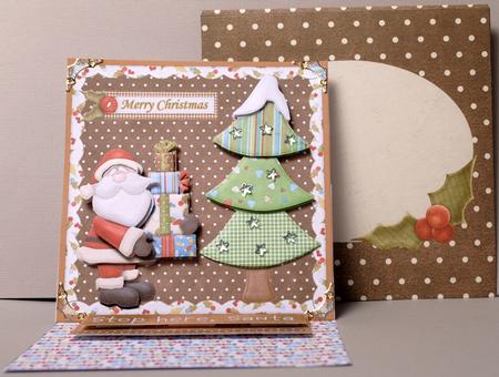 Stop Here Santa Decoupaged Easle Card and Envelope by Kristina Norbat