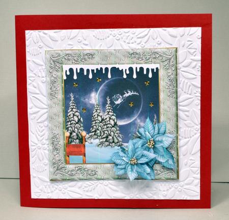 Santa's Sleigh Flying Pass the Moon by Kristina Norbat