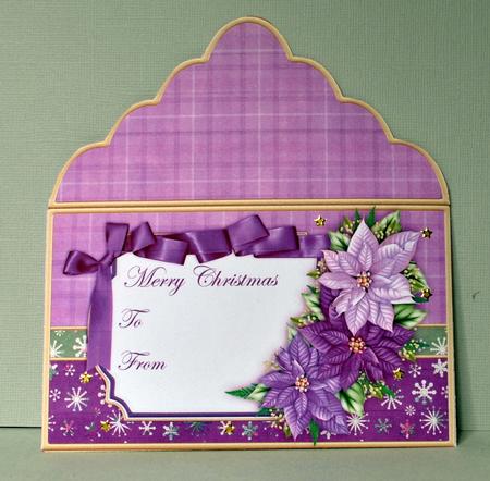 Lilac Poinsettia Christmas Money Wallet Voucher Envelope by Kristina Norbat