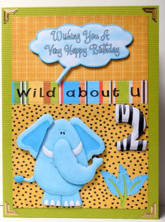 Cute Elephant Age 2 Decoupage by Kristina Norbat