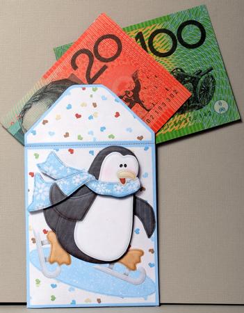 Skating Penguin Money-voucher Pocket by Kristina Norbat