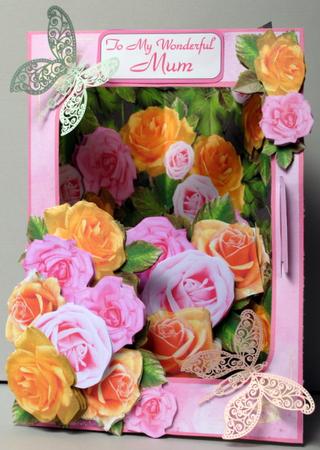 3D Corner Card Kit - Roses Peach Melba by Kristina Norbat