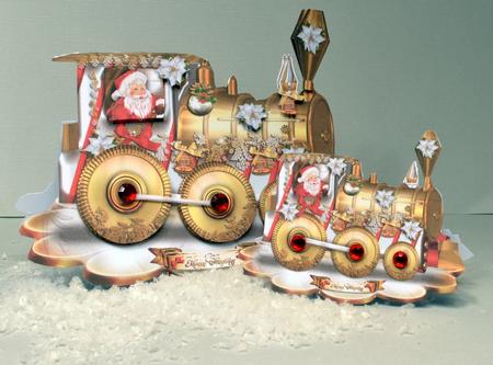 Christmas White Train with Santa Card Kit by Kristina Norbat