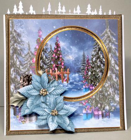 Christmas Lights 7x7 Card with Decoupage by Kristina Norbat
