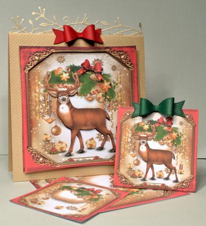 Christmas Deer in Winter Card Kit by Kristina Norbat