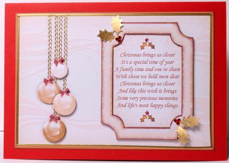 Elegant Christmas Baubles & Verse Card & Decoupage by Kristina Norbat