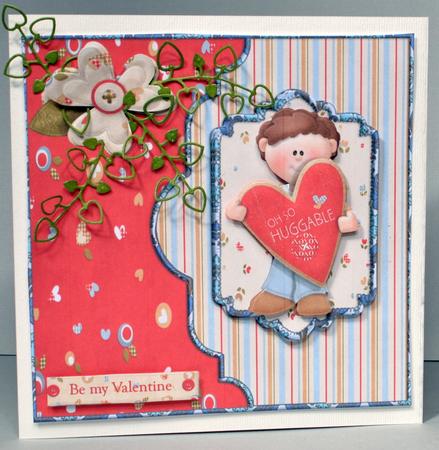 Sending Heart Full of Love 7x7 Card with Decoupage by Kristina Norbat