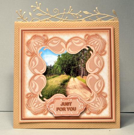 Country Lane in a Fancy Frame 8in x 8in Quick Card by Kristina Norbat